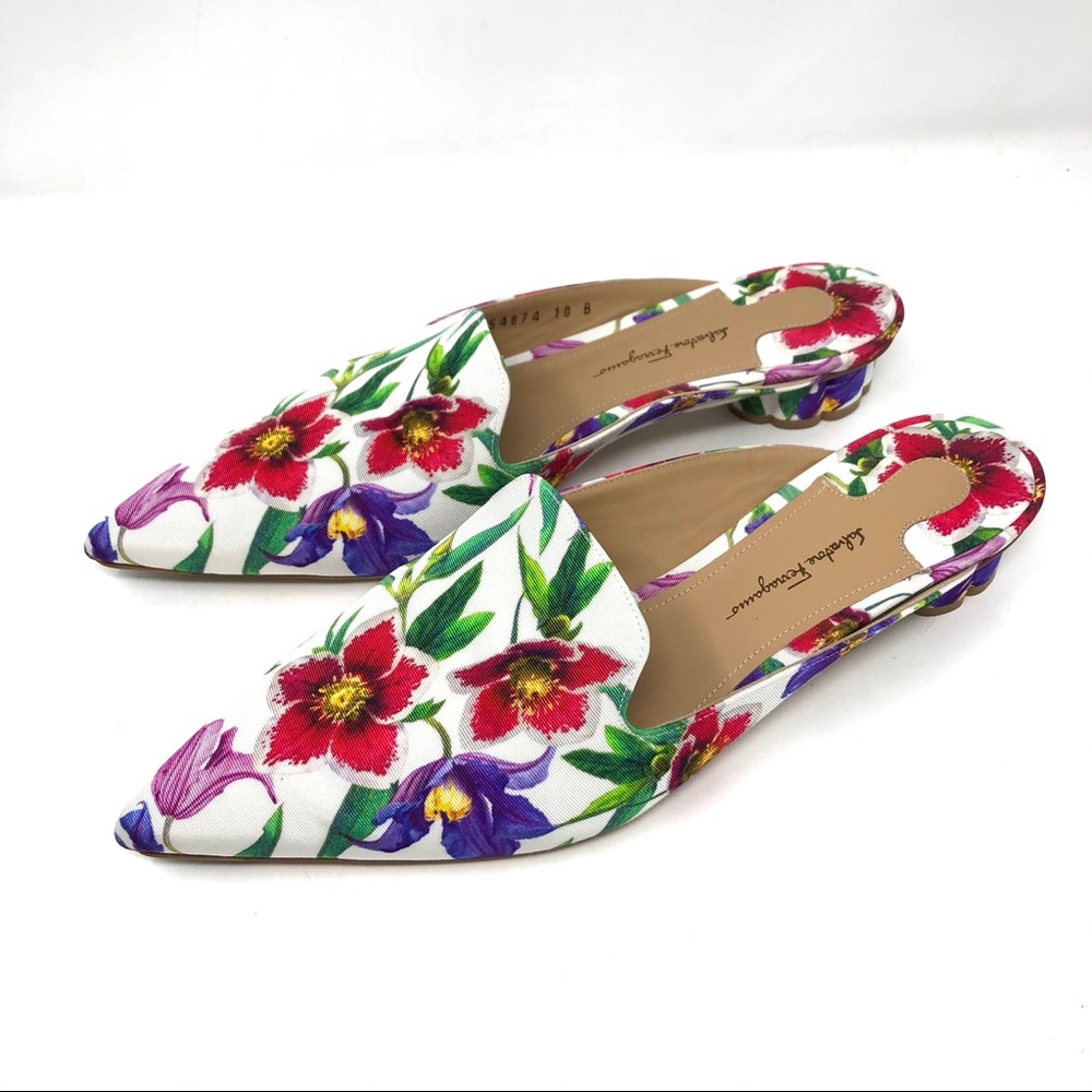 SALVATORE FERRAGAMO floral mules, size 10 - Picture 6 of 14